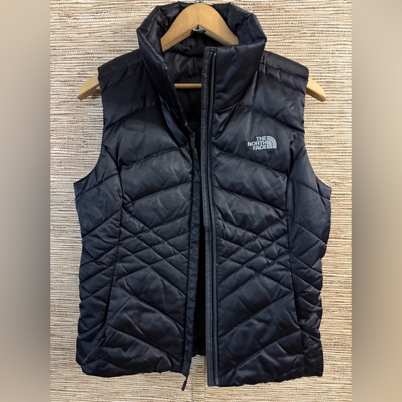 The North Face 550 Gilet Goose Down Puffer Vest Black Quilted Women Small - Picture 1 of 12